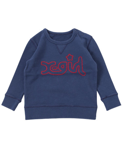 X-girl Stages（エックスガールステージス）の「CREW SWEAT MILLS LOGO　（4T～7T）/ スウェット（スウェット・キッズ・ブラック/ピンク/ネイビー・6T/7T/5T/4T）」の10枚目の写真