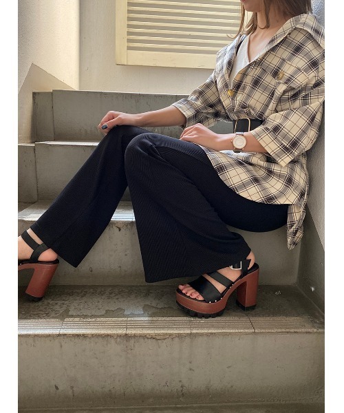 one way（ワンウェイ）の「CPOシャツチェック（シャツ/ブラウス・レディース・ベージュ/ホワイト系その他/ライトブラウン・FREE）」の9枚目の写真