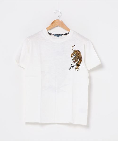 JEANS MATE(ジーンズメイト)の「和柄プリントスラブTシャツ バックプリント(Tシャツ/カットソー・メンズ・ブルー系その他/その他4/その他1/ホワイト/その他2/ネイビー/ブラック/ブラック系その他/ホワイト系その他/その他3・LARGE/MEDIUM/X-LARGE)」の9枚目の写真