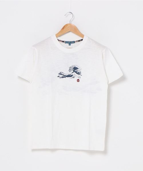 JEANS MATE(ジーンズメイト)の「和柄プリントスラブTシャツ バックプリント(Tシャツ/カットソー・メンズ・ブルー系その他/その他4/その他1/ホワイト/その他2/ネイビー/ブラック/ブラック系その他/ホワイト系その他/その他3・LARGE/MEDIUM/X-LARGE)」の2枚目の写真