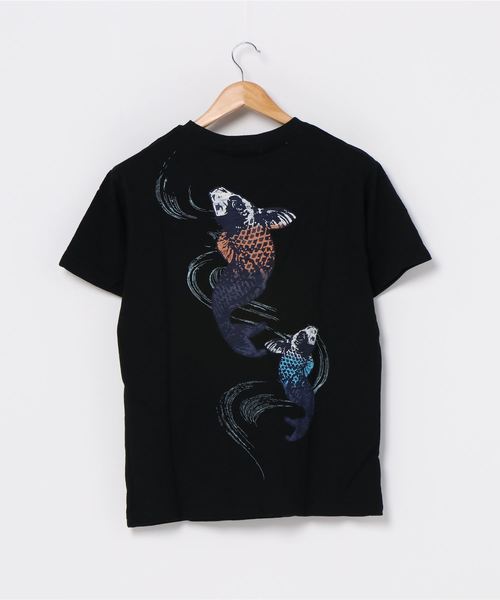 JEANS MATE(ジーンズメイト)の「和柄プリントスラブTシャツ バックプリント(Tシャツ/カットソー・メンズ・ブルー系その他/その他4/その他1/ホワイト/その他2/ネイビー/ブラック/ブラック系その他/ホワイト系その他/その他3・LARGE/MEDIUM/X-LARGE)」の12枚目の写真