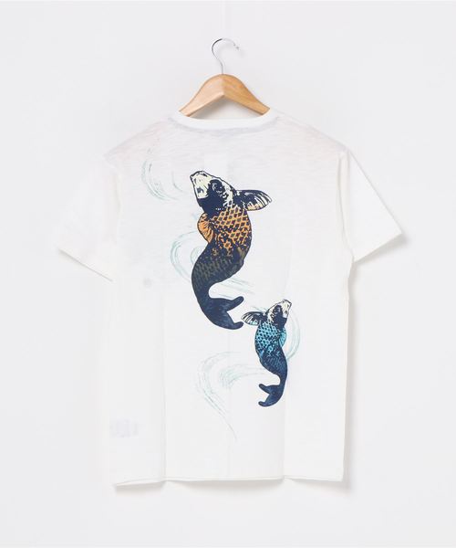 JEANS MATE(ジーンズメイト)の「和柄プリントスラブTシャツ バックプリント(Tシャツ/カットソー・メンズ・ブルー系その他/その他4/その他1/ホワイト/その他2/ネイビー/ブラック/ブラック系その他/ホワイト系その他/その他3・LARGE/MEDIUM/X-LARGE)」の16枚目の写真