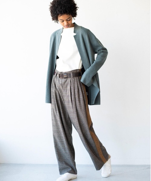unfil アンフィル ワイドパンツ UNFIL パンツ unfil アンフィル / raw silk ribbed-jersey wide
