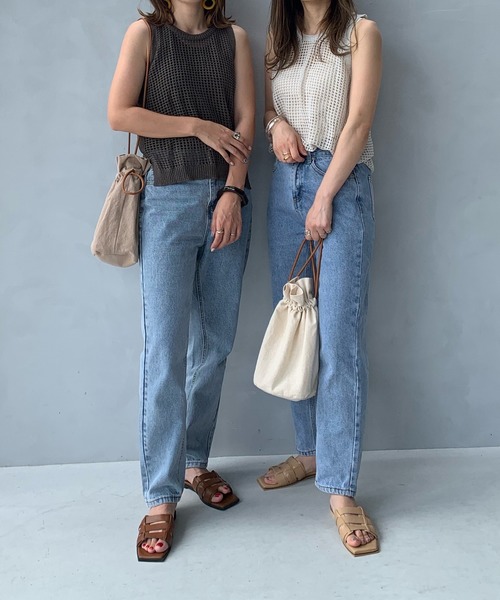 LE MORE（リモア）の「メッシュニットベスト（ベスト・レディース・アイボリー/ブラウン・FREE）」の11枚目の写真