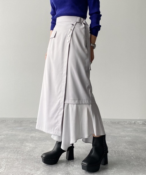 PAGEBOY（ページボーイ）の「スソキリカエナロースカート（スカート・レディース・ブラック/グレイッシュベージュ/ライラック・FREE）」の3枚目の写真