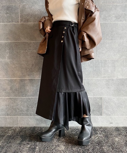 PAGEBOY（ページボーイ）の「スソキリカエナロースカート（スカート・レディース・ブラック/グレイッシュベージュ/ライラック・FREE）」の4枚目の写真