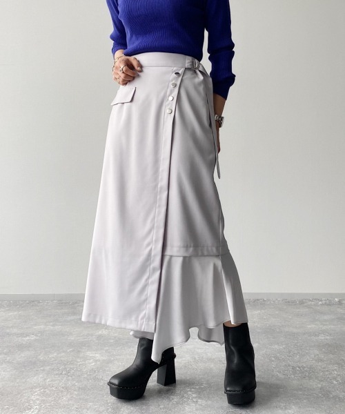 PAGEBOY（ページボーイ）の「スソキリカエナロースカート（スカート・レディース・ブラック/グレイッシュベージュ/ライラック・FREE）」の8枚目の写真