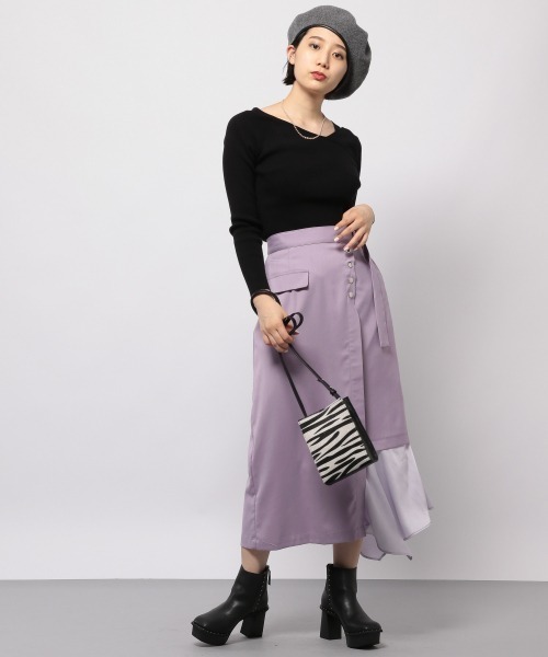 PAGEBOY（ページボーイ）の「スソキリカエナロースカート（スカート・レディース・ブラック/グレイッシュベージュ/ライラック・FREE）」の11枚目の写真