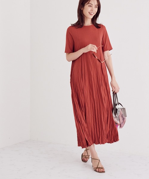 Rope ロペ の 吸水速乾 Uvカット トルードライ天竺プリーツワンピース ワンピース Wear