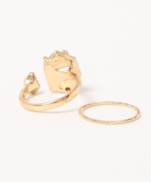 Edit Sheen（エディットシーン）の「ストーン＆スリムリングセット（リング・レディース・アイボリー・FREE）」の7枚目の写真