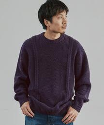 green label relaxing（グリーンレーベルリラクシング）の「SC タスマニア ウール アラン クルーネック ニット（ニット/セーター・メンズ）」