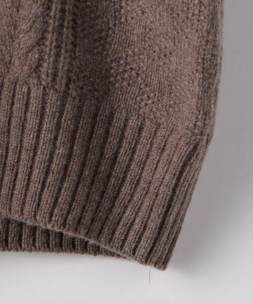 green label relaxing（グリーンレーベルリラクシング）の「SC タスマニア ウール アラン クルーネック ニット（ニット/セーター・メンズ・ダークグリーン/ベージュ/モカ/オレンジ/パープル/オフホワイト・XL/L/M/S）」の7枚目の写真