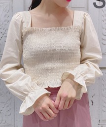 WEGO | WEGO/シャーリングスクエアネックブラウス(シャツ/ブラウス)