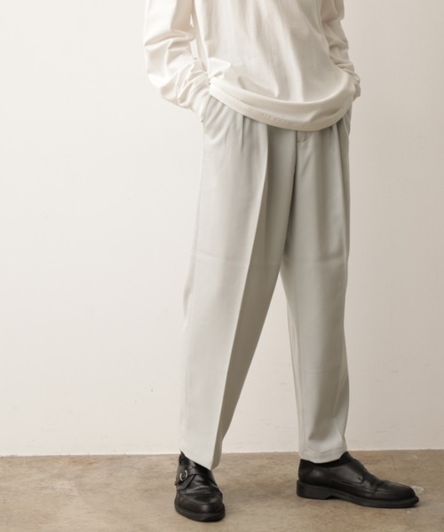 JUNRED(ジュンレッド)の「【Set Up対応】ストレッチソフトビエラワイドパンツ(その他パンツ・メンズ・ライトグレー/ダークブラウン/オフホワイト・S/M/L)」の1枚目の写真