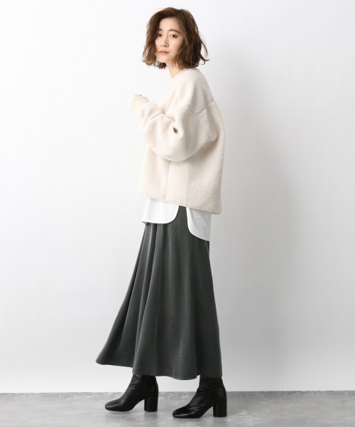 A part by（アパートバイ）の「キュプライージーマキシスカート　924579（スカート・レディース・ライトベージュ/ブラウン系その他2/パープル系その他2/チャコールグレー・FREE）」の5枚目の写真