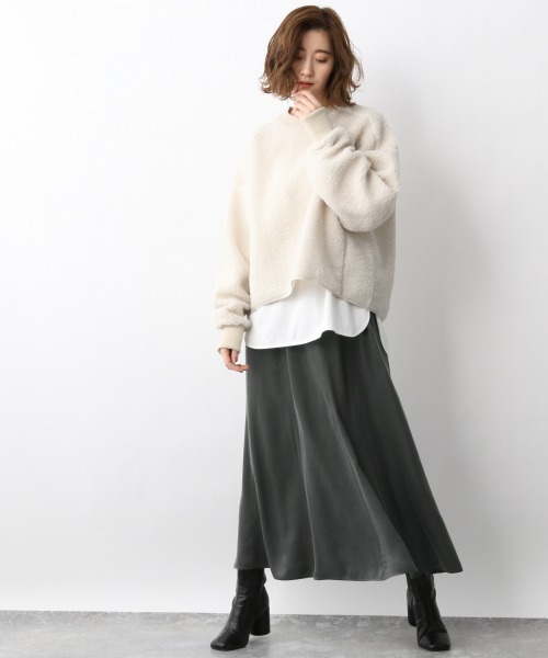 A part by（アパートバイ）の「キュプライージーマキシスカート　924579（スカート・レディース・ライトベージュ/ブラウン系その他2/パープル系その他2/チャコールグレー・FREE）」の6枚目の写真