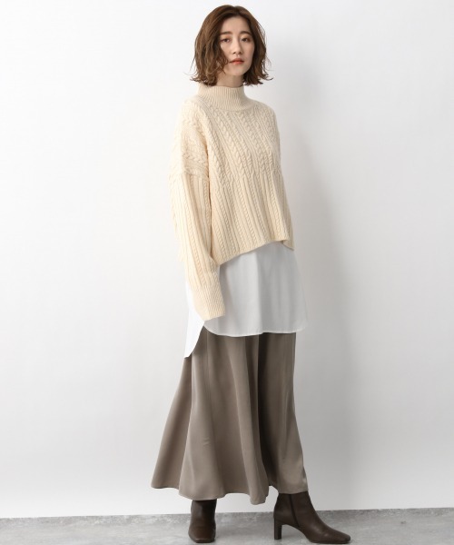 A part by（アパートバイ）の「キュプライージーマキシスカート　924579（スカート・レディース・ライトベージュ/ブラウン系その他2/パープル系その他2/チャコールグレー・FREE）」の10枚目の写真