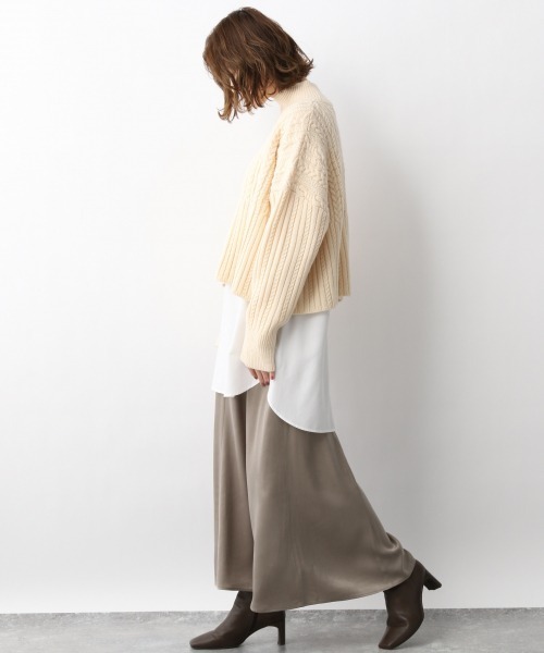 A part by（アパートバイ）の「キュプライージーマキシスカート　924579（スカート・レディース・ライトベージュ/ブラウン系その他2/パープル系その他2/チャコールグレー・FREE）」の11枚目の写真