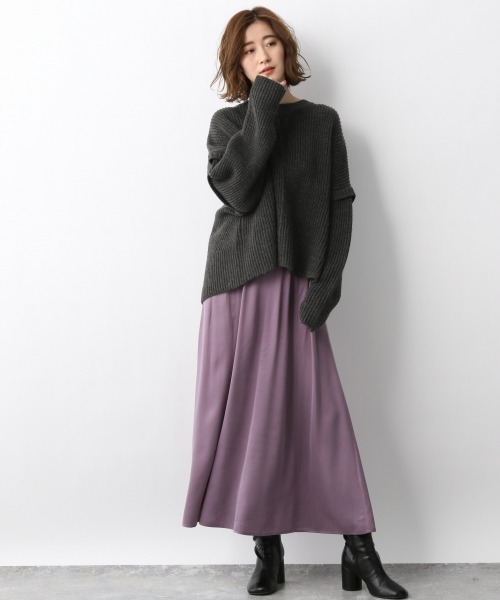 A part by（アパートバイ）の「キュプライージーマキシスカート　924579（スカート・レディース・ライトベージュ/ブラウン系その他2/パープル系その他2/チャコールグレー・FREE）」の13枚目の写真