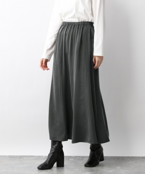 A part by（アパートバイ）の「キュプライージーマキシスカート　924579（スカート・レディース・ライトベージュ/ブラウン系その他2/パープル系その他2/チャコールグレー・FREE）」の15枚目の写真