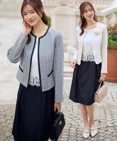 セール】【入卒式/セレモニー】着回し3点セットアップワンピーススーツ