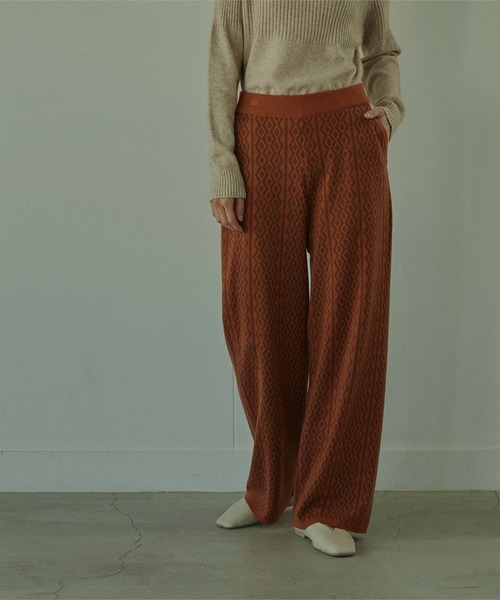 幾何柄ｼﾞｬｶﾞｰﾄﾞﾜｲﾄﾞﾊﾟﾝﾂ その他パンツ Miette ミエット のファッション通販 Zozotown