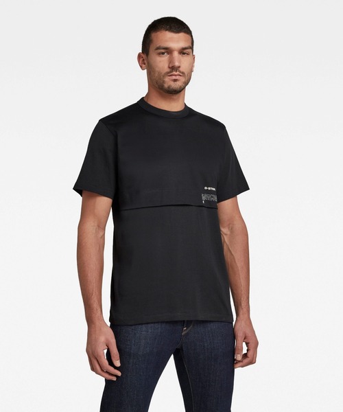 G-STAR（ジースター）の「MERCERIZED C&S LOOSE T-SHIRT（Tシャツ/カットソー・メンズ・ダークオリーブ/ダークブラック/ホワイト系その他・SMALL/MEDIUM/LARGE/X-LARGE/X-SMALL/XX-SMALL）」の3枚目の写真