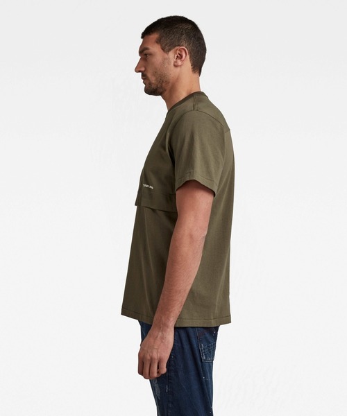 G-STAR（ジースター）の「MERCERIZED C&S LOOSE T-SHIRT（Tシャツ/カットソー・メンズ・ダークオリーブ/ダークブラック/ホワイト系その他・SMALL/MEDIUM/LARGE/X-LARGE/X-SMALL/XX-SMALL）」の10枚目の写真