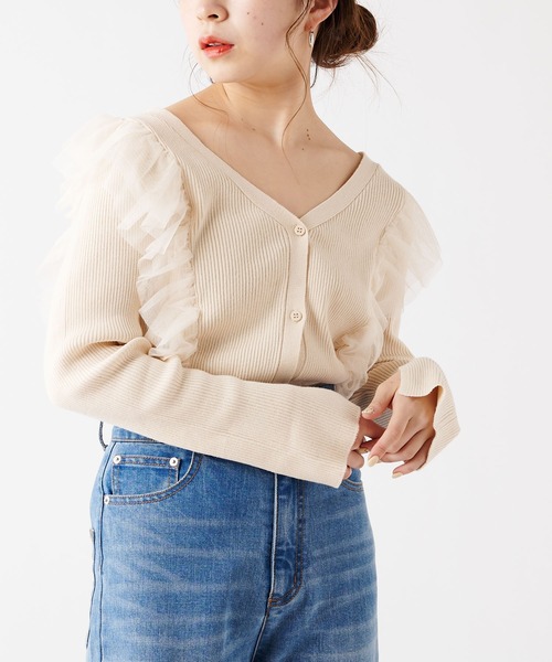 Who S Who Chico フーズフーチコ の チュールリブニットカーディガン カーディガン ボレロ Wear