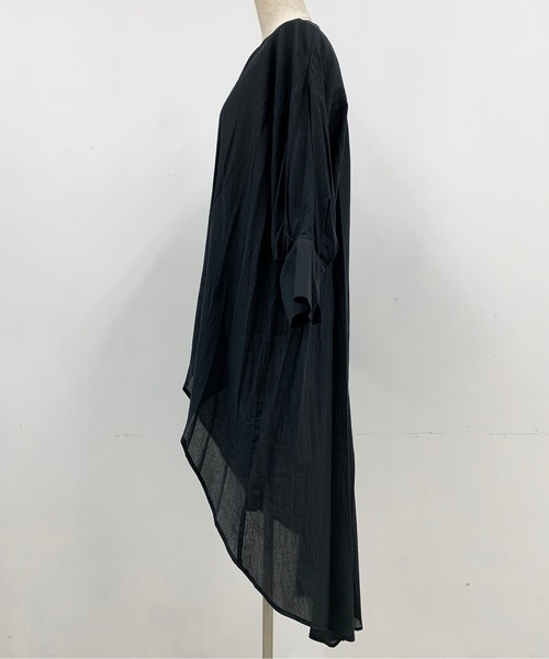 LUGIVA（ルギヴァ）の「綿ボイルフレアブラウス（シャツ/ブラウス・レディース・ブラック/オフホワイト/ライトグリーン/カーキ・M）」の8枚目の写真