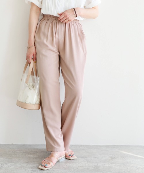 reca(レカ)の「ウエストフリルテーパードパンツ(その他パンツ・レディース・ピンク/ブラック/ブルー系その他・FREE)」の1枚目の写真