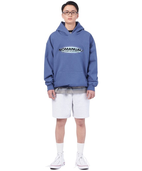 NOMANUAL(NOMANUAL)の「【NOMANUAL】G.L SWEAT SHORTS / ノーマニュアル G.L ロゴ スウェット ショートパンツ セットアップ(スウェットパンツ・メンズ・ブラック/ホワイト・MEDIUM/LARGE/SMALL)」の3枚目の写真