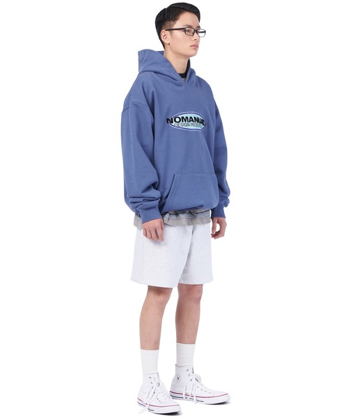 NOMANUAL(NOMANUAL)の「【NOMANUAL】G.L SWEAT SHORTS / ノーマニュアル G.L ロゴ スウェット ショートパンツ セットアップ(スウェットパンツ・メンズ・ブラック/ホワイト・MEDIUM/LARGE/SMALL)」の4枚目の写真