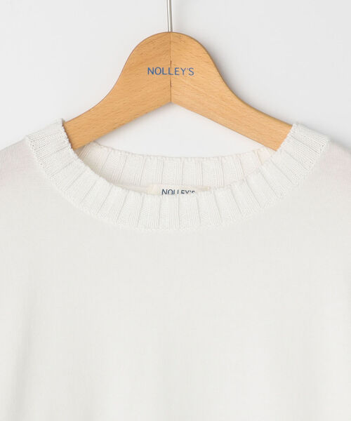 NOLLEY’S(ノーリーズ)の「袖透かし柄プルオーバーニット(ニット/セーター・レディース・ネイビー/オフホワイト・38)」の5枚目の写真