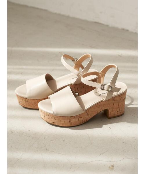 earth music&ecology（アースミュージックアンドエコロジー）の「ORiental Traffic コルクウェッジサンダル ＊（サンダル・レディース・ブラック/アイボリー・SMALL/MEDIUM/LARGE）」の3枚目の写真