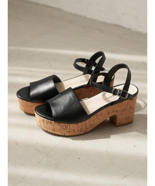 earth music&ecology（アースミュージックアンドエコロジー）の「ORiental Traffic コルクウェッジサンダル ＊（サンダル・レディース・ブラック/アイボリー・SMALL/MEDIUM/LARGE）」の6枚目の写真