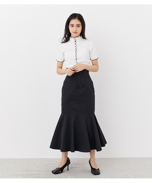 rienda（リエンダ）の「メローフリルリブニットトップス（ニット/セーター・レディース・ブラック/アイボリー/ライトブラウン・FREE）」の11枚目の写真