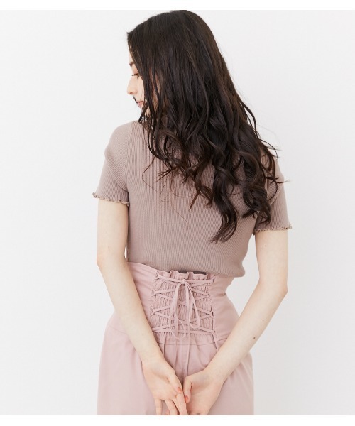 rienda（リエンダ）の「メローフリルリブニットトップス（ニット/セーター・レディース・ブラック/アイボリー/ライトブラウン・FREE）」の21枚目の写真