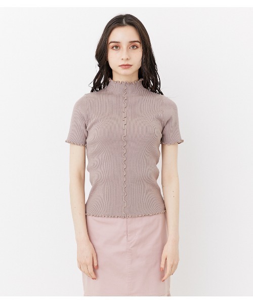 rienda（リエンダ）の「メローフリルリブニットトップス（ニット/セーター・レディース・ブラック/アイボリー/ライトブラウン・FREE）」の22枚目の写真