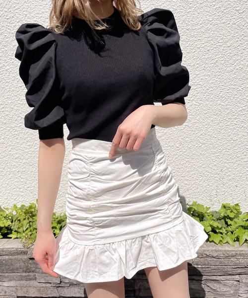 Crea titty&Co. PETIT（クレアティティーアンドコープチ）の「【Crea titty&Co.PETIT】Crea フリルミニスカート（スカート・レディース・オフホワイト/ブラック・SMALL/MEDIUM）」の9枚目の写真