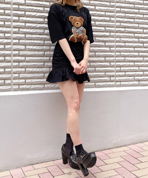 Crea titty&Co. PETIT（クレアティティーアンドコープチ）の「【Crea titty&Co.PETIT】Crea フリルミニスカート（スカート・レディース・オフホワイト/ブラック・SMALL/MEDIUM）」の4枚目の写真