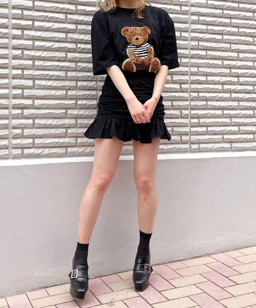 Crea titty&Co. PETIT（クレアティティーアンドコープチ）の「【Crea titty&Co.PETIT】Crea フリルミニスカート（スカート・レディース・オフホワイト/ブラック・SMALL/MEDIUM）」の6枚目の写真