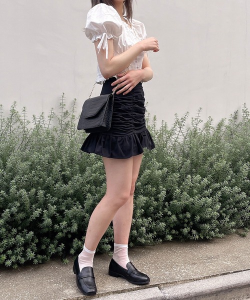 Crea titty&Co. PETIT（クレアティティーアンドコープチ）の「【Crea titty&Co.PETIT】Crea フリルミニスカート（スカート・レディース・オフホワイト/ブラック・SMALL/MEDIUM）」の11枚目の写真