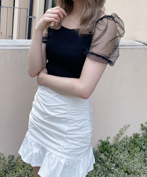 Crea titty&Co. PETIT（クレアティティーアンドコープチ）の「【Crea titty&Co.PETIT】Crea フリルミニスカート（スカート・レディース・オフホワイト/ブラック・SMALL/MEDIUM）」の19枚目の写真