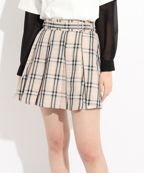 Burberry チェック柄 プリーツスカート ダブルバックル 160A Burberry チェック柄 プリーツスカート ダブルバックル 160A