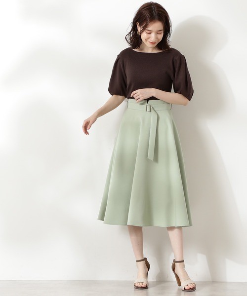 N.（N. Natural Beauty Basic）（エヌエヌナチュラルビューティーベーシック）の「タックスリーブコンパクトニット（ニット/セーター・レディース・ホワイト/ブラウン/レッド・MEDIUM）」の8枚目の写真