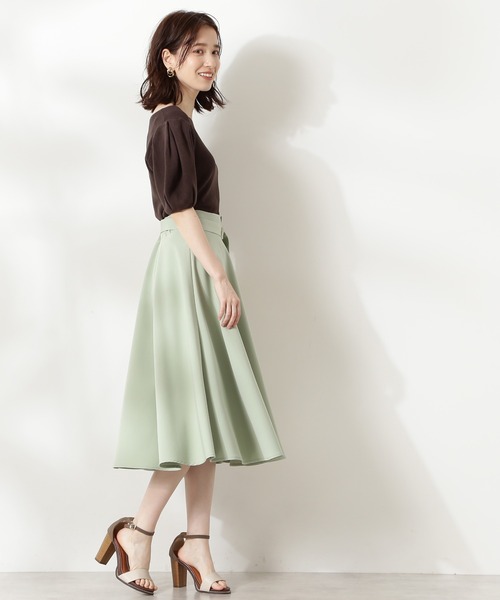 N.（N. Natural Beauty Basic）（エヌエヌナチュラルビューティーベーシック）の「タックスリーブコンパクトニット（ニット/セーター・レディース・ホワイト/ブラウン/レッド・MEDIUM）」の9枚目の写真