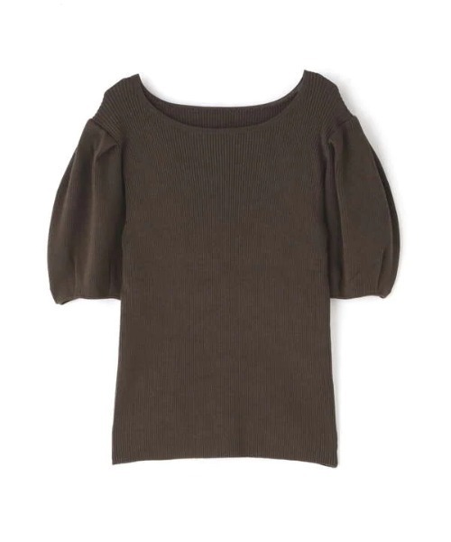 N.（N. Natural Beauty Basic）（エヌエヌナチュラルビューティーベーシック）の「タックスリーブコンパクトニット（ニット/セーター・レディース・ホワイト/ブラウン/レッド・MEDIUM）」の18枚目の写真