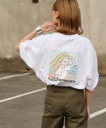 Piko | 【WEB限定】【別注】【PIKO】 古着風 トロピカル ガール イージーケア 高密度ビッグシルエット アニメチックイラストTシャツ(Tシャツ/カットソー)