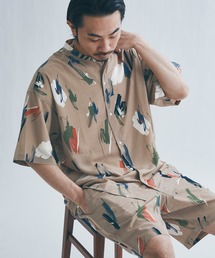 JOURNAL STANDARD | 【シャツ+ショーツ+巾着袋3点セット】ホームウェア SUMMER セットアップ/部屋着/ワンマイル/オーバーサイズ/バンドカラー半袖シャツ/バギーショーツ/[10色展開/総柄/ウォールペイント/無地][ユニセックス対応](シャツ/ブラウス)